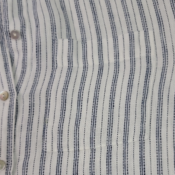 Faherty Blue and White Striped Button Down Shirt - Picture 10 of 10